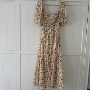Dixie Floral Puff-Sleeve Maxi Dress